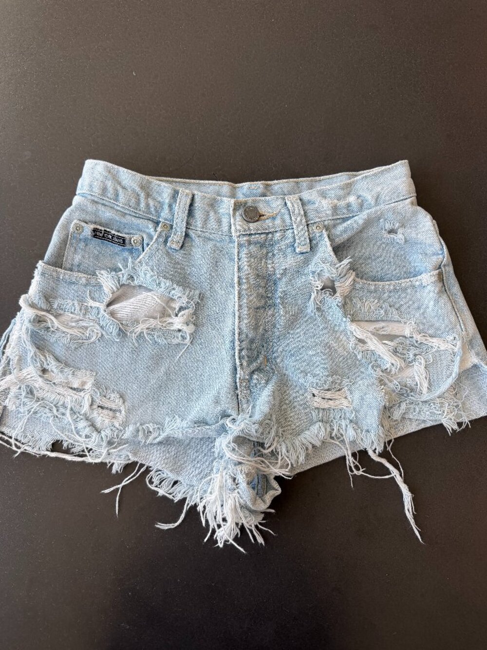 New York Jeans Destroyed Denim Shorts - Size 2 - Light Wash